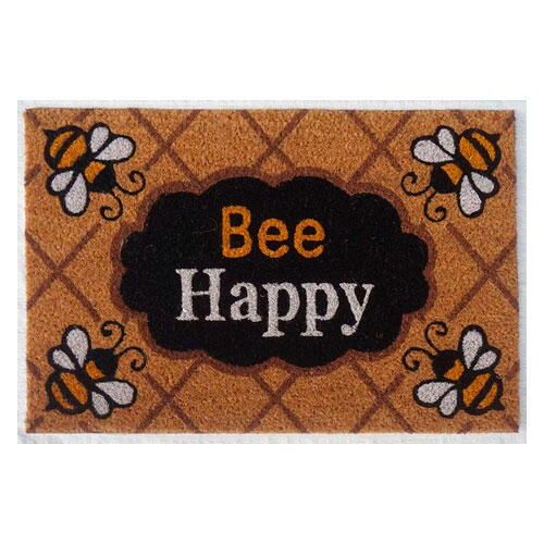 Kokosmåtte Bee Happy - 40 x 60 cm.