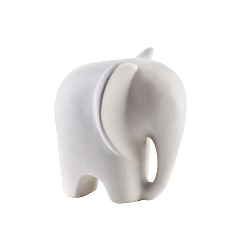 Elefant figur - Hvid | 12 x 9,5 x 12 cm.