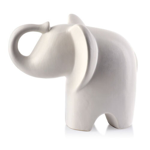 Elefant figur - Hvid | 15,5 x 12 x 20 cm.