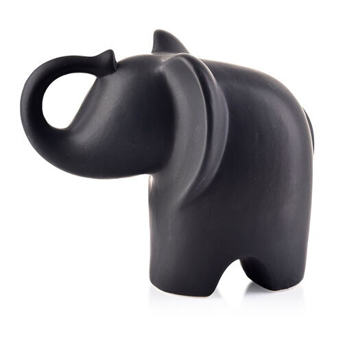 Elefant figur - Sort | 15,5 x 12 x 20 cm.