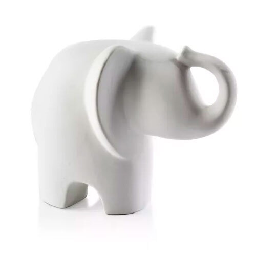 Elefant figur - Hvid | 12 x 10 x 15 cm.