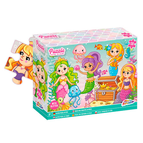 Puslespil med glitter - 30 brikker