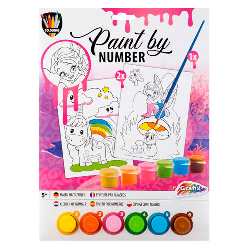 Grafix Paint by number m/ tilbehør - Lyserød