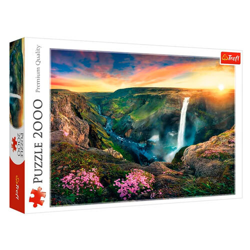 Puslespil 2000 brikker - Háifoss Waterfall