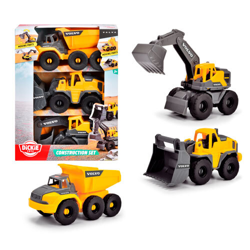 Legetøjsbiler Volvo byggeplads 16 cm. - 3 stk.
