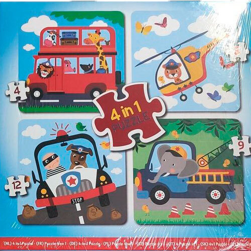 Puslespil +3 år | Transportmidler 4-i-1