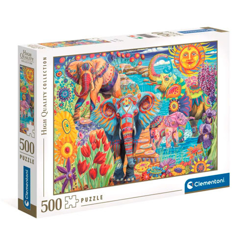 Puslespil 500 brikker - Elephant Carnival