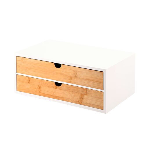 Organizer bambus/MDF - 2 skuffer
