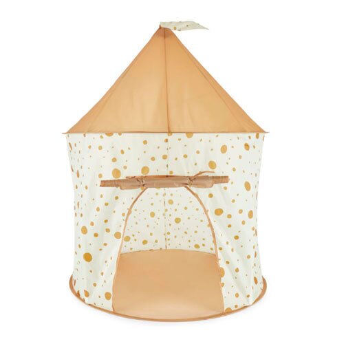 Legetelt pop up - Dots beige Ø 105 cm.
