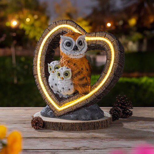 Solcellelys ugle m/ unger XL