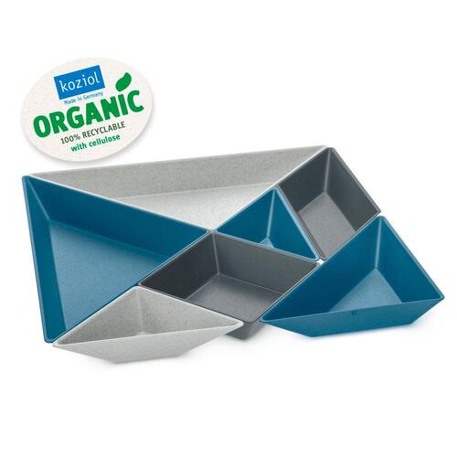 Skålsæt Tangram Ready Organic - Blå/grå