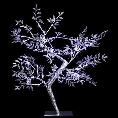 Sølvtræ /m 36 LED lys - 50 cm.