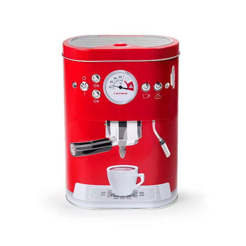 Kaffedåse lufttæt - Rød | 19 x 14 x 7 cm.