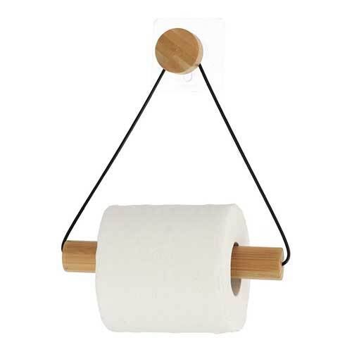 Toiletpapirholder Bamboo m/ metal - Sort