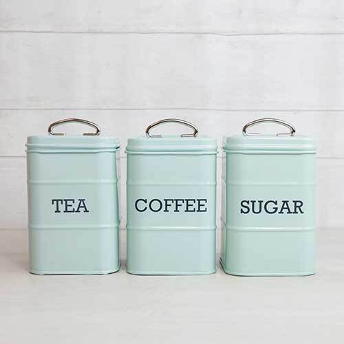 Opbevaringsdåse te, kaffe og sukker Living Nostalgia - Vintage Blue