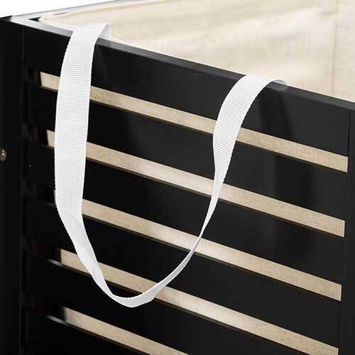 Sort vasketøjskurv i træ