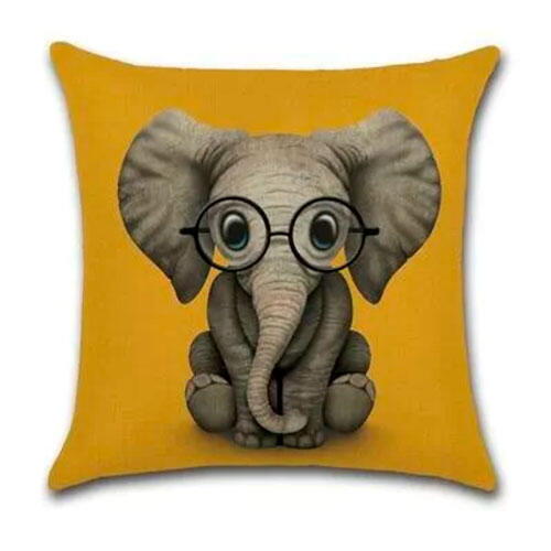 Pyntepudebetræk Elephant gul - 45 x 45 cm.