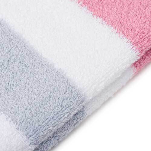 Lækre håndklæder - New York Rosa/Hvid/Sølv