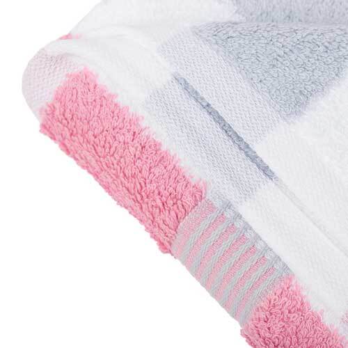 Flerfarvede håndklæder - New York Rosa/Hvid/Sølv