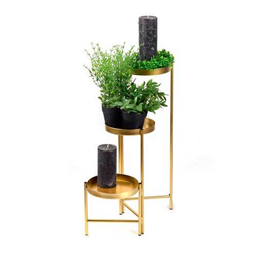 Blomsteropsats metal - H 60 cm. | Guld