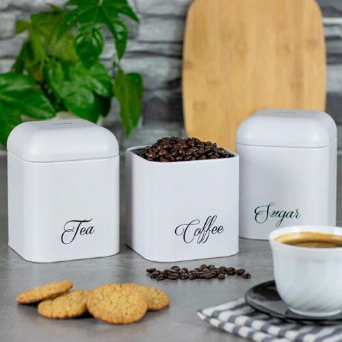 Opbevaringsdåse te, kaffe og sukker Klausberg - Hvid