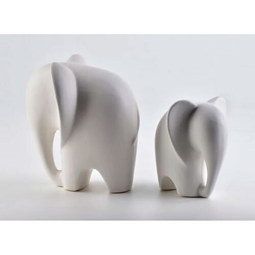 Figur elefant - Hvid | 16,5 x 12,5 x 15 cm.