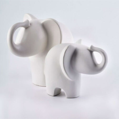 Figur elefant - Hvid | 12 x 10 x 15 cm.