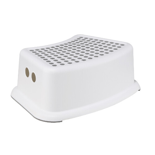 Børneskammel i hvid og grå