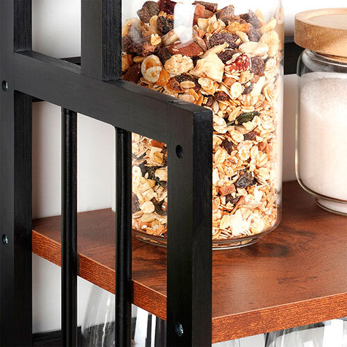 Reol til køkkenbord - 3 hylder sort