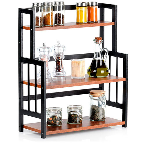 Køkkenbordshylde i træ - Sort