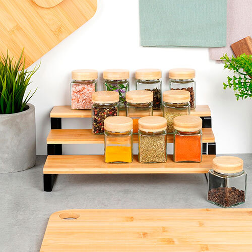 Reol til køkkenbord - 3 niveauer sort