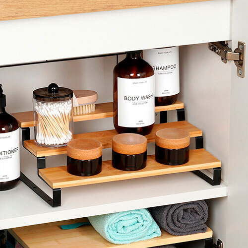 Køkkenbordsreol med 3 niveauer - Sort