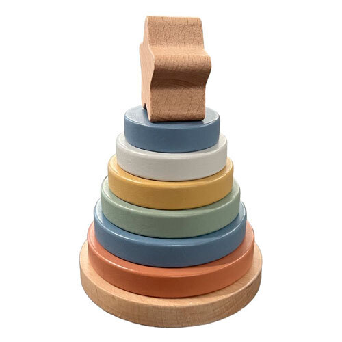 Træ stabeltårn med 6 ringe