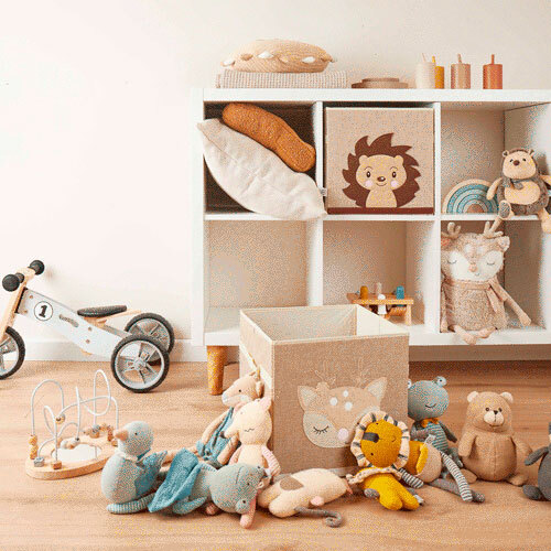 Krondyr legetøjskasse - 32 x 32 x 32 cm.