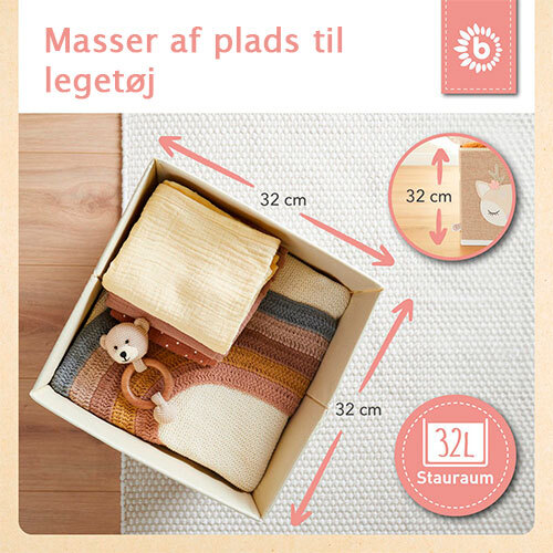 Ella krondyr legetøjskasse - 32 x 32 x 32 cm.