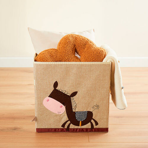 Opbevaringskasse børneværelse - 32 x 32 x 32 cm. m/ æsel