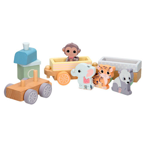 Legetøjstog i træ - Joueco Wild Animals