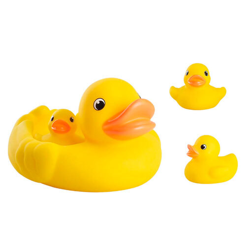Badeand i gummi - Gul 4 stk.
