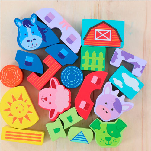 Træklodser Bondegårdsdyr - 20 dele | 100% FSC