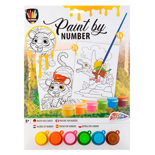 Grafix Paint by number m/ tilbehør - Gul