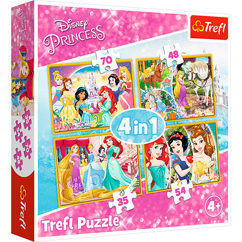 Puslespil Disney prinsesser 4-i-1