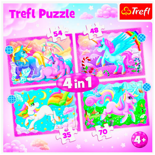 Puslespil Enhjørninger 4-i-1