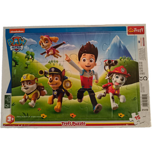 Rammepuslespil 15 brikker - Paw Patrol på tur
