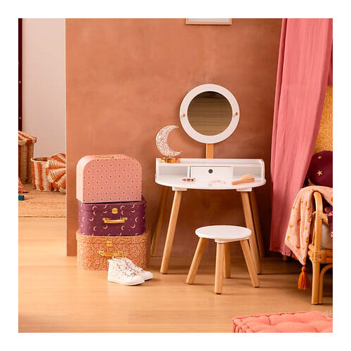 Sminkebord i træ - Hvid