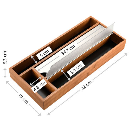 Foliebakke i træ - Mørk 4 rum