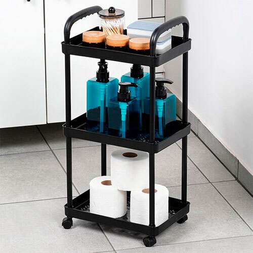 Vogn til badeværelse - 3 hylder