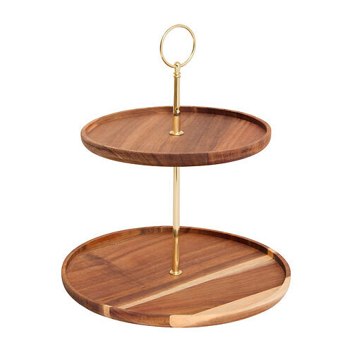 Opsats i akacie - 2 etager | Ø 25 cm.