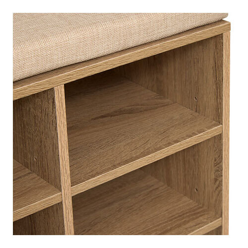 Træ skobænk med hynde - 6 hylder