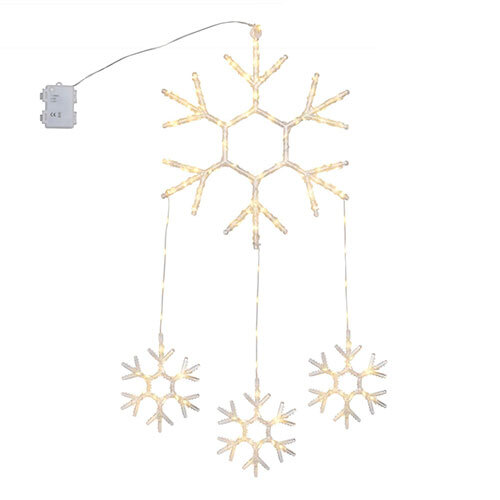 Udendørs julelys snefnug - 82 x 35 cm.