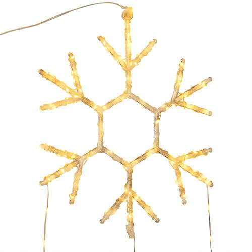 Julelys Udendørs snefnug - 82 x 35 cm.